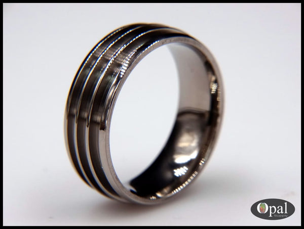 Ring Core Blank Titanium Triple Channel for Inlay