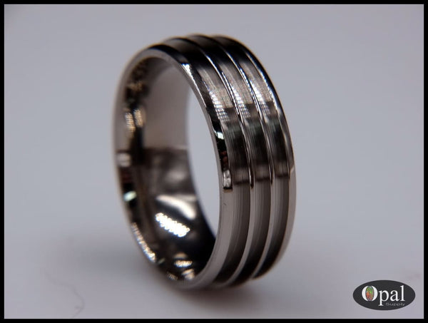 Ring Core Blank Titanium Triple Channel for Inlay