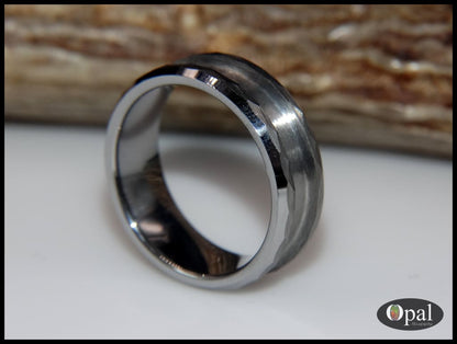 Ring Core Blank Tungsten Carbide Hammered Faceted For Inlay