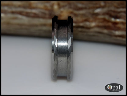 Ring Core Blank Tungsten Carbide Hammered Faceted For Inlay