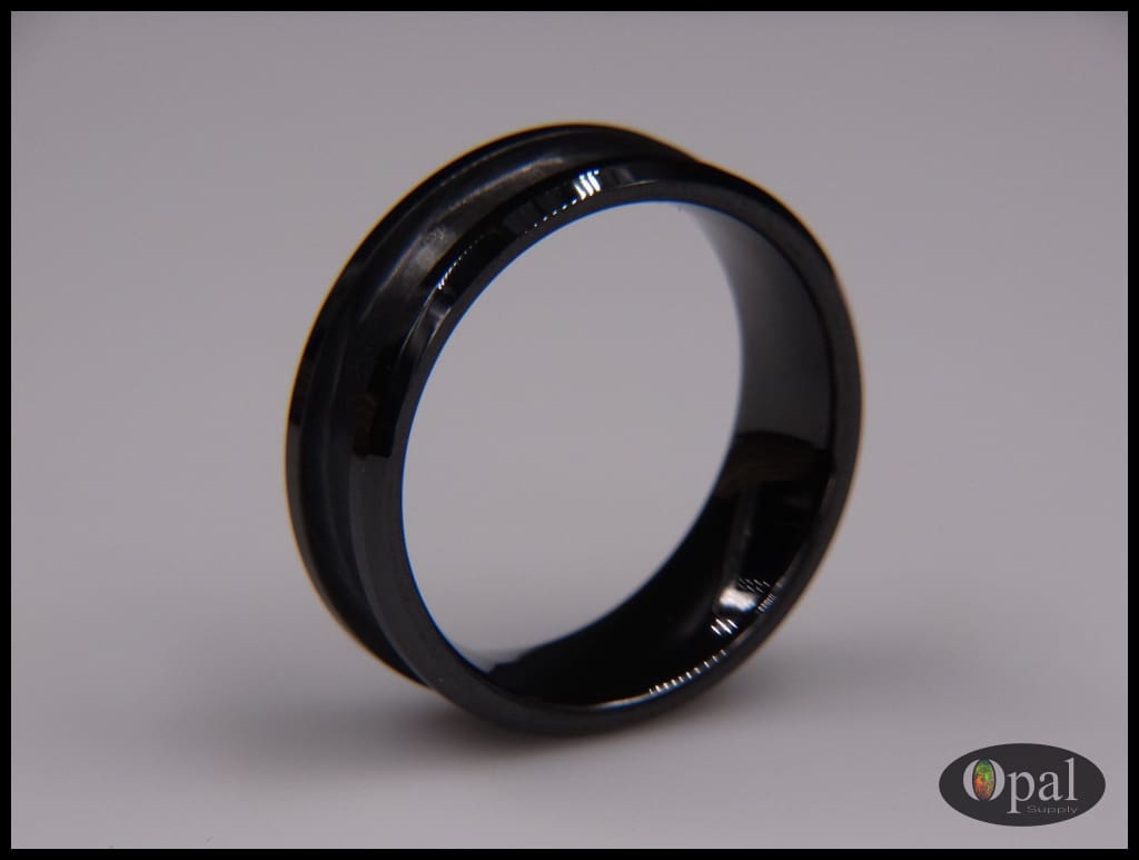 Ceramic Ring Core Blanks For Jewelry Making - Bold 8mm & Slim 4mm With Inlay Groove 10 thumbnail image