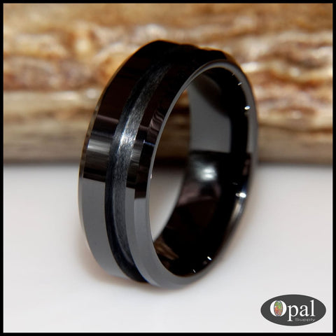 Ring Core Ceramic (Black) Blank for Off-Set Inlay