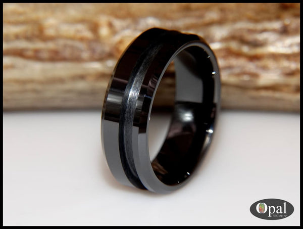 Ring Core Ceramic (Black) Blank for Off-Set Inlay