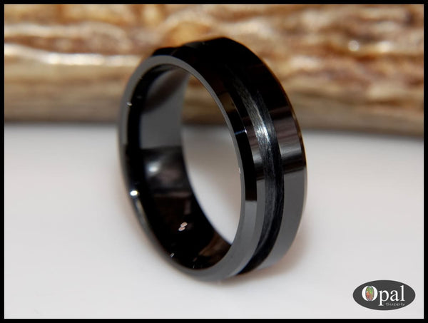 Ring Core Ceramic (Black) Blank for Off-Set Inlay
