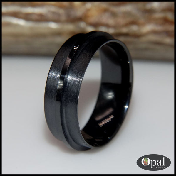 Ring Core Ceramic (Black) Center Line For Inlay