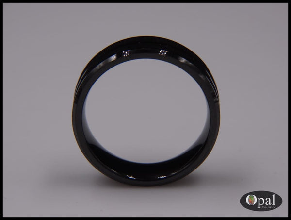 Ring Core Ceramic (Black) Double Channel Blank For Inlay