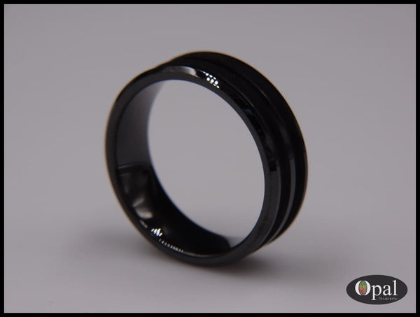 Ring Core Ceramic (Black) Double Channel Blank For Inlay