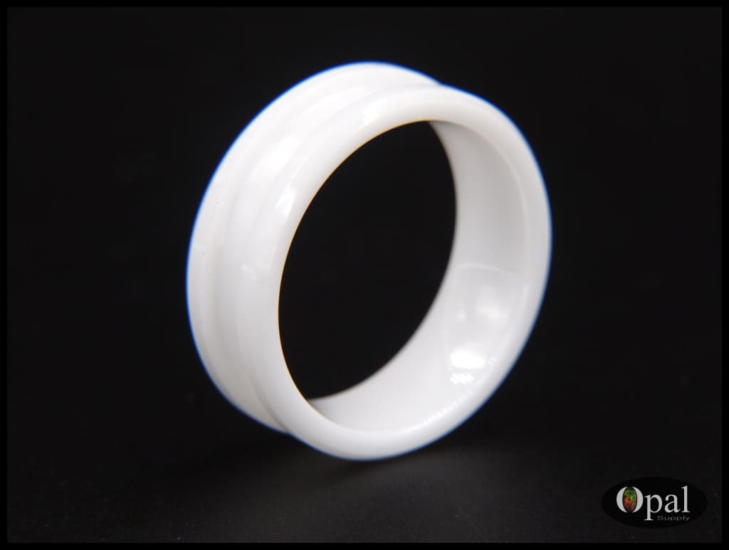Ring Core Blank Ceramic (White) for Inlay – Opal Ring Supply