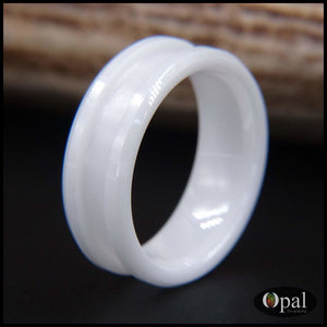Ring Core Ceramic (White) Blank for Inlay opal ring supply