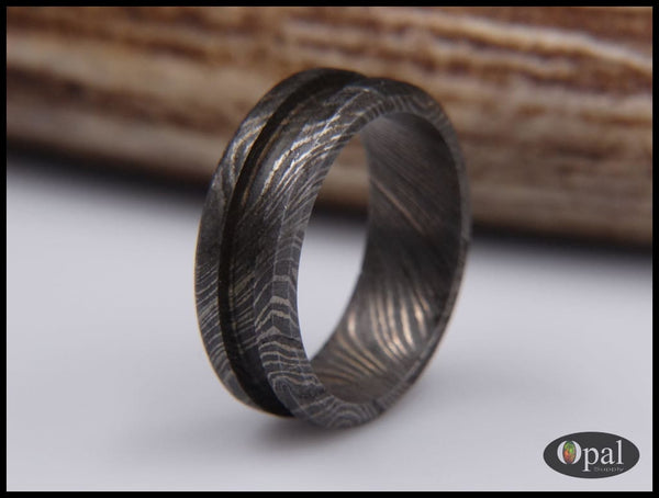 Ring Core Damascus Steel Blank for Inlay-OpalSupply