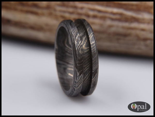 Ring Core Damascus Steel Blank for Inlay-OpalSupply