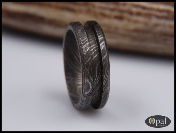 Ring Core Damascus Steel Blank for Inlay-OpalSupply