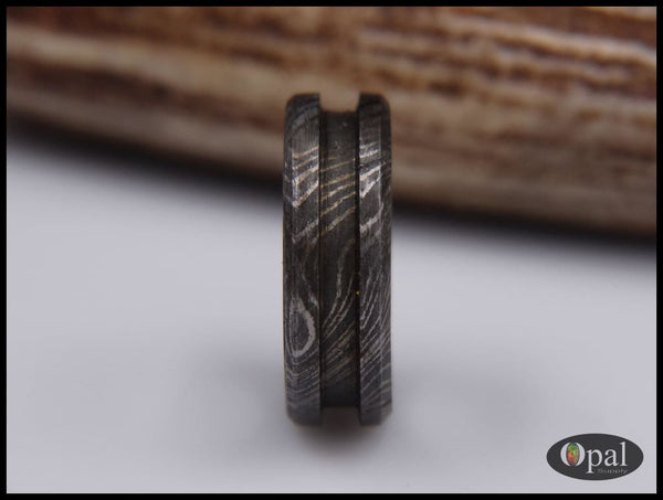 Ring Core Damascus Steel Blank for Inlay-OpalSupply