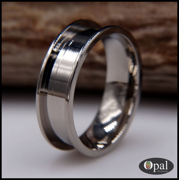 Ring Core Blank Titanium Flat Edge for Inlay