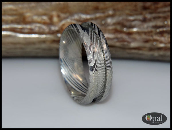 Ring Core Stainless Steel Damascus Blank For Inlay