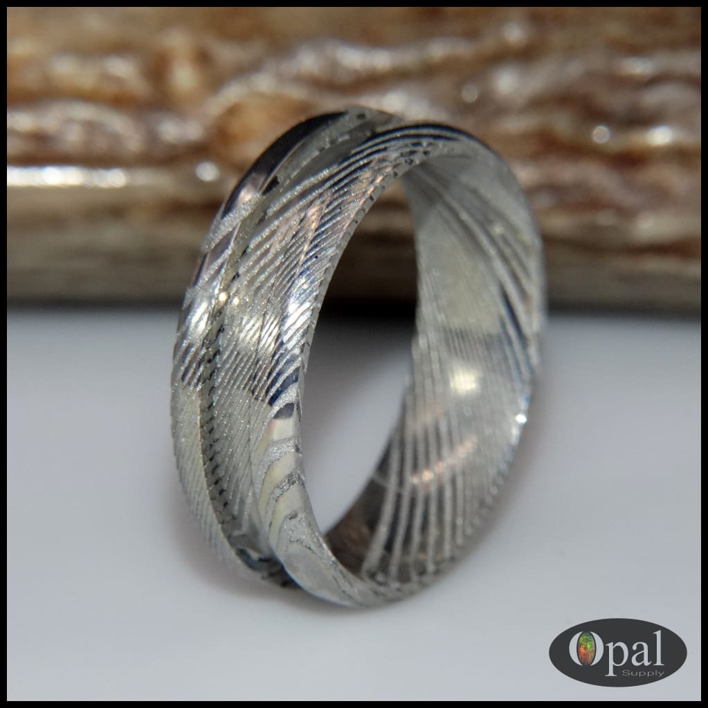 Ring Core Stainless Steel Damascus Blank For Inlay