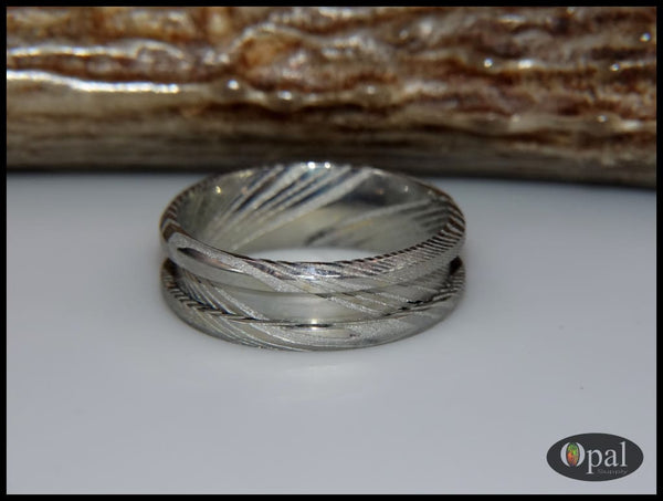 Ring Core Stainless Steel Damascus Blank For Inlay
