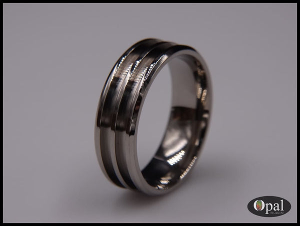 Ring Core Titanium Double Channel Blank For Inlay