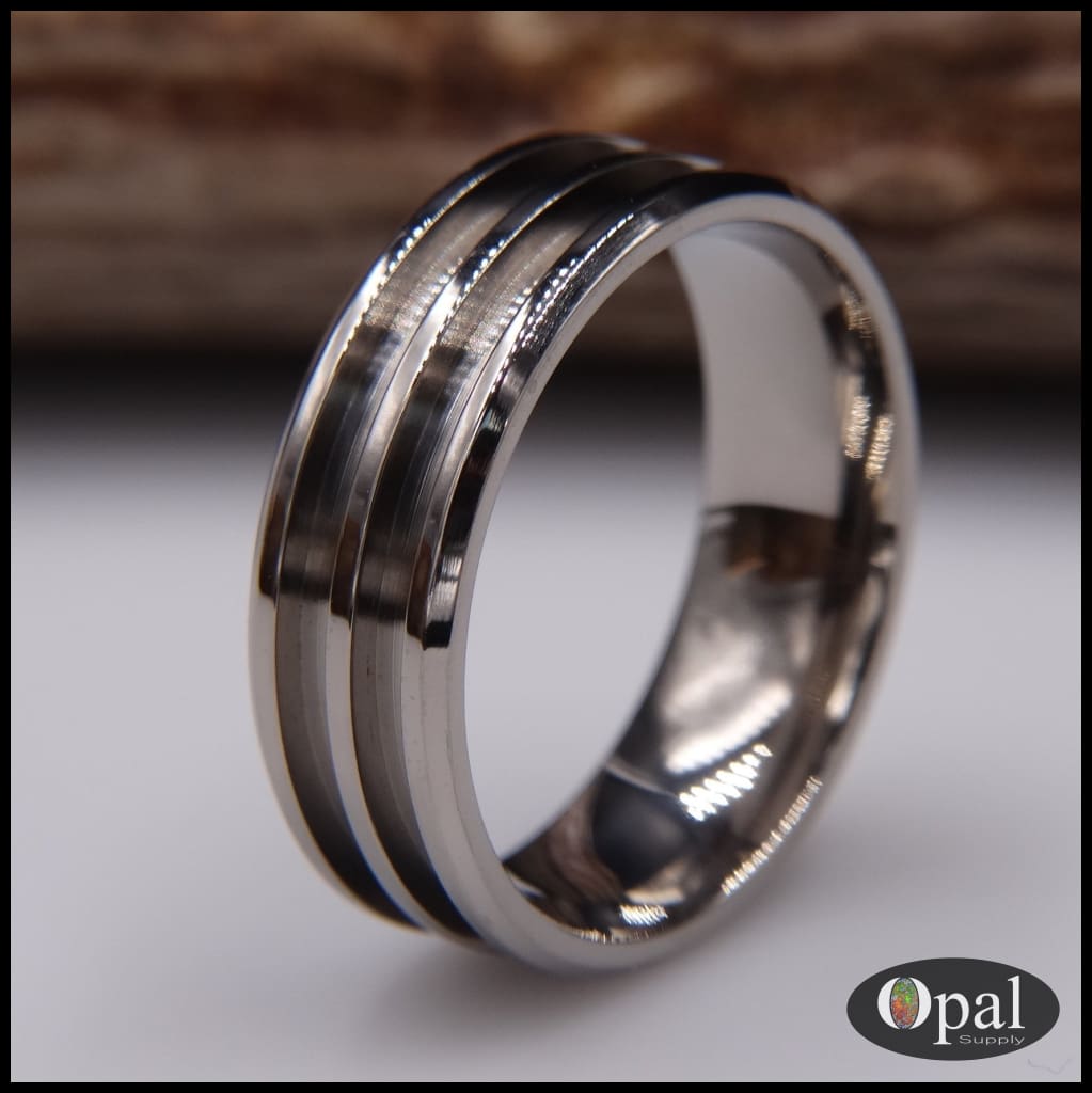 Ring Core Titanium Double Channel Blank For Inlay