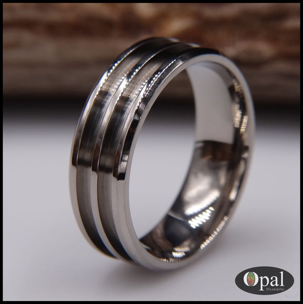 Ring Core Titanium Double Channel Blank For Inlay