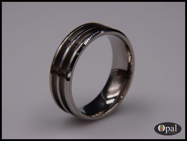 Ring Core Titanium Double Channel Blank For Inlay