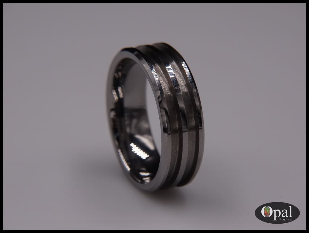 Ring Core Tungsten Carbide Double Channel Blank For Inlay
